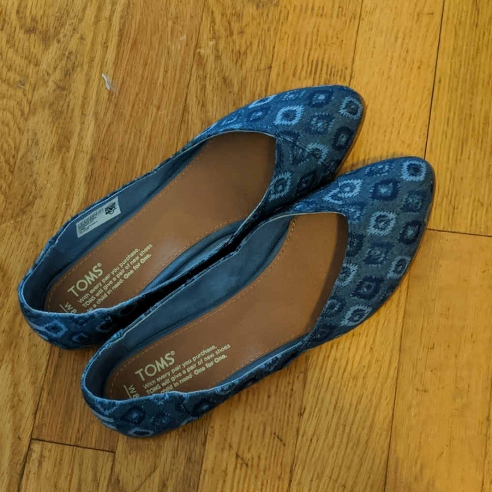 Toms Blue Denim Jutti Flats